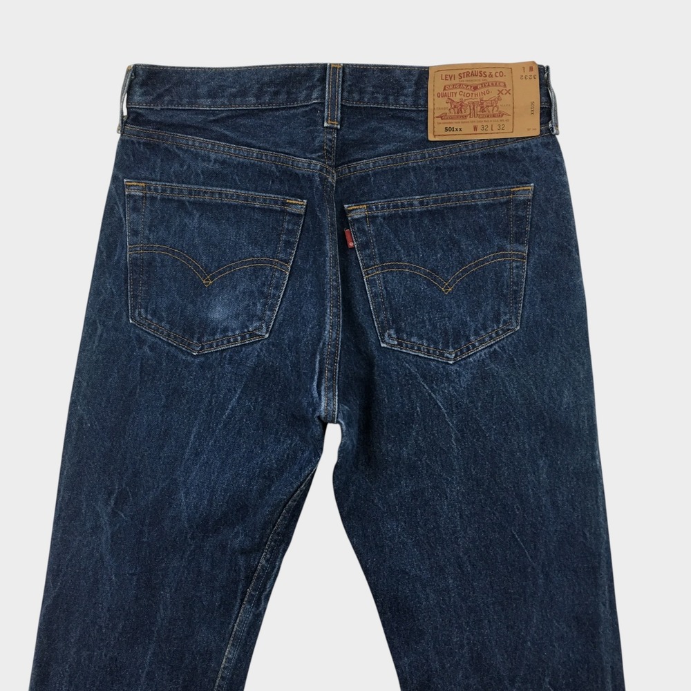 Levi's 501xx Vintage 90s Made in USA Dark Wash Straight Button Fly Jeans 31x29